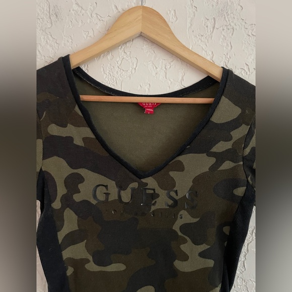 GUESS Vintage Y2K RARE Cotton Rib Bodycon Minidress - L - Picture 3 of 5